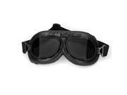 Ediors Wwii Raf Vintage Pilot Motorcycle Biker Cruiser Helmet Black Goggles Smoke Lens