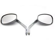 Ediors MOTORCYCLE CHROME CUSTOM REARVIEW SIDE MIRRORS 10MM ADAPTER MOUNT
