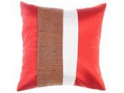 Avarada Striped Crepe Throw Pillow Cover Decorative Sofa Couch Cushion Cover Zippered 16x16 Inch 40x40 cm Scarlet Orange Brown
