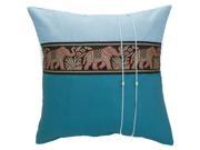 Avarada Striped Elephant Throw Pillow Cover Decorative Sofa Couch Cushion Cover Zippered 16x16 Inch 40x40 cm Light Blue