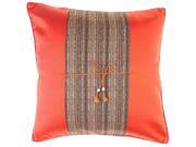 Avarada Striped Crepe Throw Pillow Cover Decorative Sofa Couch Cushion Cover Zippered 16x16 Inch 40x40 cm Scarlet Orange
