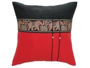 Avarada Striped Elephant Throw Pillow Cover Decorative Sofa Couch Cushion Cover Zippered 16x16 Inch 40x40 cm Black Red