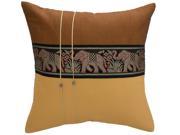 Avarada Striped Elephant Throw Pillow Cover Decorative Sofa Couch Cushion Cover Zippered 16x16 Inch 40x40 cm Brown Beige
