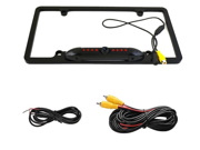 Waterproof High Sensitive Color Cmos Black Aluminum Alloy Universal Car License Plate Frame Mount Rear View Backup Camera with 170 Degree Viewing Angle and 8 I