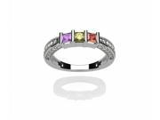 His Her s Solid Princess Channel Ring w CZs on 3 Sides 9 10k White Gold