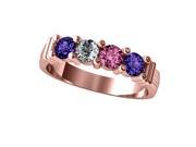 MAMA Shared Prong Mothers Ring 10k Rose Gold Sz 8