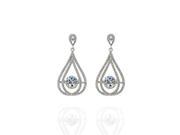 Chandelier Dancing Stone CZ Earrings Platinum Plated Silver