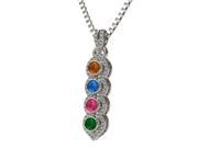 MAMA Silver Halo Tower Mother s Pendant 4 Stone Sterling Silver