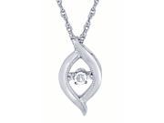 Freeform Sterling Silver Dancing Diamond Pendant 0.01ctw w 18 Rope Chain