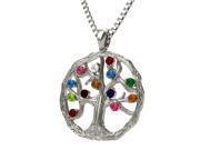 MAMA Silver Tree of Life Mother s Pendant 6 Stone 925 Sterling Silver