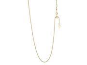 NANA Silver 0.8mm Box Chain M 22 Adjustable Yellow Gold Plated