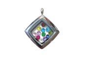 MAMA Stainless Steel Square Mother s Locket Pendant Jan Dec White