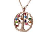 MAMA Silver Tree of Life Mother s Pendant 9 Stone Rose Gold Plated