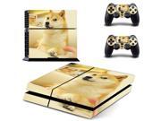 eXtremeRate Popular Doge Limited Edition Game Theme Protective Vinyl Decal Sticker Cover for Sony PS4 Playstation 4 Dualshock 4 Console with 2 Controller skins