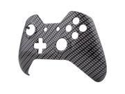 eXtremeRate® Hydro Dipped Black Silver Carbon Fiber Custom Front Up Top Shell Case Cover Face Plate Replacement For Microsoft Xbox One Controller