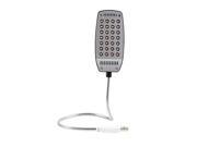 Silver Shell Flexible Adjustable Metal Neck Bright Mini 28 LED USB Light Computer Lamp for Notebook PC
