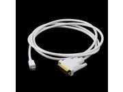 NEW Mini Display Port DP Male to DVI Male Adapter Cable Cord White 6FT 1.8M