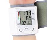 USA STOCK Blood Pressure Monitor Digital LCD Wrist Blood Pressure Monitor Heart Beat Rate Pulse Meter White