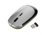 NEW 2.4GHz Ultra Slim Mini USB Wireless Optical Mouse Silver For PC Laptop USA STOCK