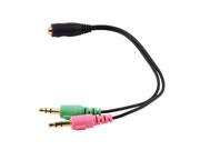 3.5mm 2 in 1 Female To Dual Male Earphone Headset PC Adapter Audio Cable