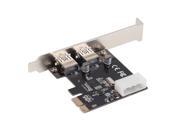 PCI Express PCI E to USB 3.0 2 Port PC Expansion Adapter Card For Vista Win 7
