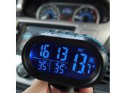 Car LED Backlight Digital Display 2 Thermometer Voltmeter Alarm Clock Date Black