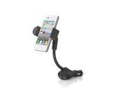 Rotatable Dual USB Car Charger Cradle Cellphone Mount Stand Holder Universal