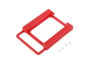 2.5 to 3.5 inch SSD HDD Notebook Hard Disk Drive Mounting Rail Adapter Bracket Holder with Screws Red