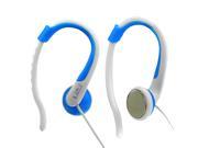 Supra Aural Running Wired Ear Buds Earphone Extra Bass Sports Earphone blue and white