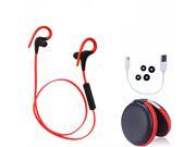 Q10 Wireless Sports Stereo Music Sweatproof Bluetooth 4.0 Earphone Headphone black and red