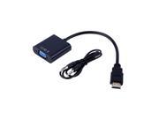 HDMI To VGA Converter Adapter With Audio Cable For Laptop PC DVD TV FF