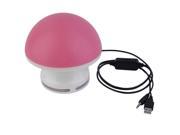 Mushroom Shaped Stereo Multimedia Speaker LED Light Music for Phone PC pink