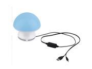 Mushroom Shaped Stereo Multimedia Speaker LED Light Music for Phone PC blue