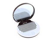 Portable Cute Chocolate Cookie Shaped Cosmetic Makeup Mirror Comb Ladies