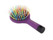 Rainbow Volume Anti static Hair Curl Straight Massage Comb Brush Mirror purple