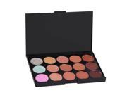 8PCS Wooden Handle Makeup Brush Kit 15 Colors Matte Concealer Palette