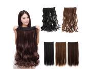 Fashion 3 4 Full head Clip In Hair Extensions Straight Curly With 5 Clips Long Black Straight Hair