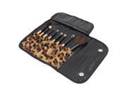 8 PCS Pro Makeup Brush Set Cosmetic Tool Leopard Bag Beauty Brushes