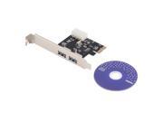 PCI Express PCI E to USB 3.0 2 Port PC Expansion Adapter Card For Vista Win 7 high speed