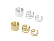 3Pcs Set Gold Silver Plated Shiny Fashion Band Midi Finger Knuckle Stack Rings silver