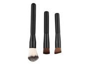 3pcs Makeup Brushes Set Round Powder Brush Concave Brush Flat Angled Brush