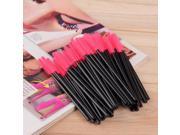 50 pcs Knife Shaped Hair Disposal Silica Gel Eyelash Brushes Pink Black