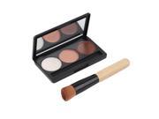 3 Colors Face Cream Makeup Concealer Palette Powder Foundation Brush