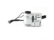 New Mini 60X Pocket Microscope Jewelry Magnifier Loupe Glass LED UV Light