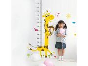 Kids Height Growth Chart Cartoon Giraffe Monkey Wall Sticker Room Decor