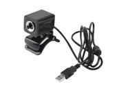 USB 2.0 4 LED Webcam Web Cam Camera with MIC for Laptop Computer PC black