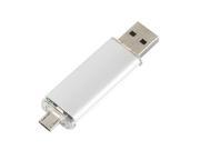 8G Dual 2 in 1 Micro USB USB 2.0 Flash Memory Stick Drive U Disk For Phones PC silver