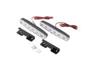 2x Xenon White 6 LED Super Bright DRL Daytime Running Driving Lights Fog Lamps