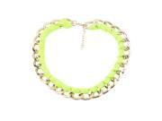 Women s String Collar Necklace Bright Fluorescent Metal Link Chain Jewelry