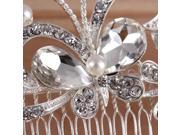 Fashion Pearl Crystal Flower Hair Comb Tiaras Pin Clip Hair Accessories
